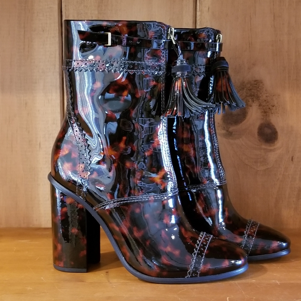 Tory Burch Black and Brown Heeled Boots